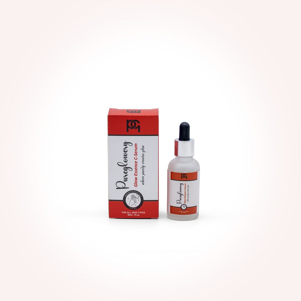 GLOW ESSENCE C SERUM (WHITENING)  - Apply a few drops onto cleansed skin, morning and night. Gently massage until fully absorbed.