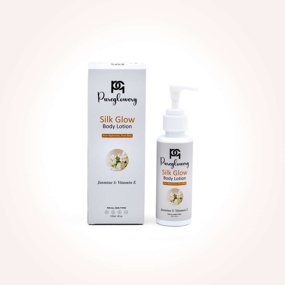 LOTION GLOW SILK WITH JASMINE - Body Lotion Clean and Dry: Apply to clean, slightly damp skin. Dispense: Squeeze a small amount into your palm. Rub: Warm the lotion between your hands.