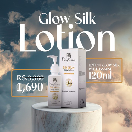 LOTION GLOW SILK WITH JASMINE - Body Lotion Clean and Dry: Apply to clean, slightly damp skin. Dispense: Squeeze a small amount into your palm. Rub: Warm the lotion between your hands. Aloe Vera, Almond Oil, Jojoba Oil, Shea Butter, Glycerin, Essential Oils, Vitamin E, Vitamin B3, Jasmine Extract